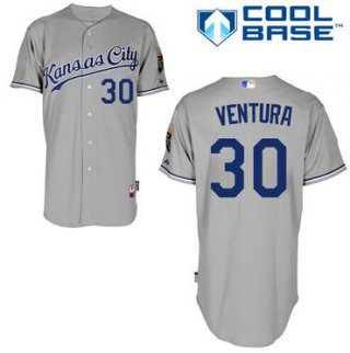 Kansas City Royals #30 Yordano Ventura Gray Jersey