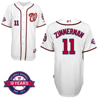 Washington Nationals #11 Ryan Zimmerman White 10TH Jersey