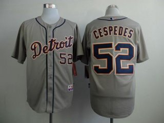 Men's Detroit Tigers #52 Yoenis Cespedes Gray Jersey