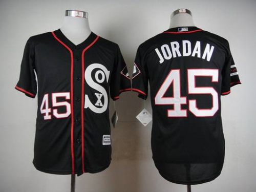 Men's Chicago White Sox #45 Michael Jordan 2015 Black Jersey