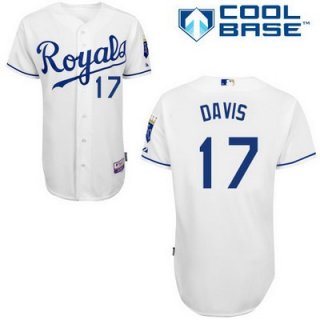 Men's Kansas City Royals #17 Wade Davis White Jersey