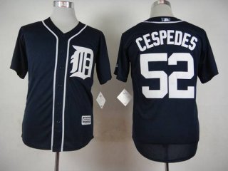 Men's Detroit Tigers #52 Yoenis Cespedes 2015 Navy Blue Jersey