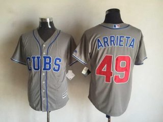 Men's Chicago Cubs #49 Jake Arrieta Gray Alternate 2015 MLB Cool Base Jersey