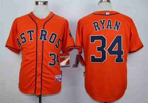 Men's Houston Astros #34 Nolan Ryan Orange Cool Base Jersey