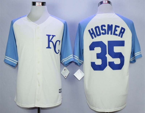 Men's Kansas City Royals #35 Eric Hosmer Cream New Cool Base Jersey