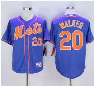 Mets #20 Neil Walker Blue Alternate Home Cool Base Stitched MLB Jersey