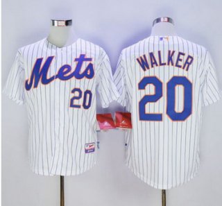 Mets #20 Neil Walker White(Blue Strip) Home Cool Base Stitched MLB Jersey