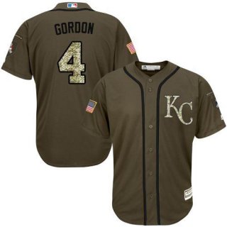 Kansas City Royals #4 Alex Gordon Green Salute to Service Stitched MLB Jersey