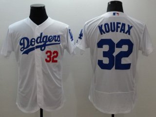 Men's Los Angeles Dodgers #32 Sandy Koufax White Flexbase 2016 MLB Player Jersey