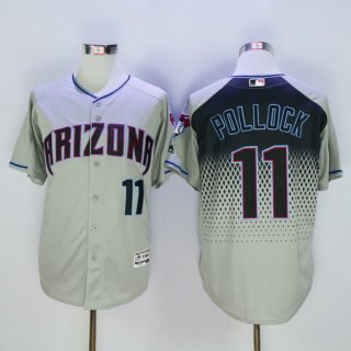 Men's Arizona Diamondbacks #11 A. J. Pollock Gray Capri 2016 Flexbase Majestic Baseball Jersey