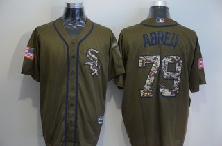 Men's Chicago White Sox #79 Jose Abreu Green Salute to Service Majestic Baseball Jersey