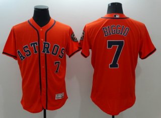 Men's Houston Astros #7 Craig Biggio Retired Orange 2016 Flexbase Majestic Baseball Jersey