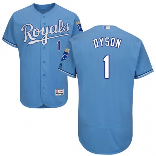 Men's Kansas City Royals #1 Jarrod Dyson Majestic Light Blue 2016 Flexbase Authentic Collection Jersey