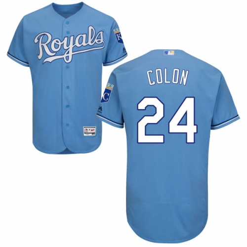 Men's Kansas City Royals #24 Christian Colon Majestic Light Blue 2016 Flexbase Authentic Collection Jersey