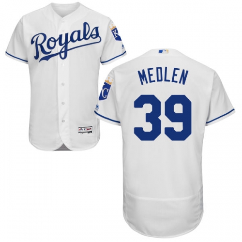 Men's Kansas City Royals #39 Kris Medlen Majestic White 2016 Flexbase Authentic Collection Jersey