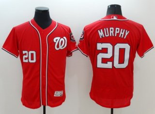 Men's Washington Nationals #20 Daniel Murphy Red 2016 Flexbase Majestic Baseball Jersey