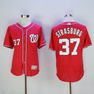 Men's Washington Nationals #37 Stephen Strasburg Red 2016 Flexbase Majestic Baseball Jersey