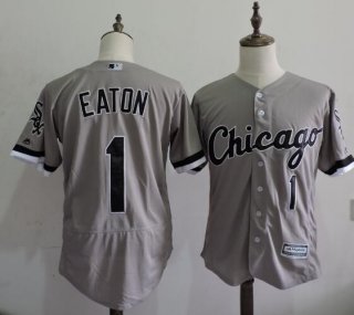 Men's Chicago White Sox #1 Adam Eaton Gray Road 2016 Flexbase Majestic Baseball Jersey