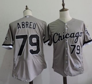 Men's Chicago White Sox #79 Jose Abreu Gray Road 2016 Flexbase Majestic Baseball Jersey