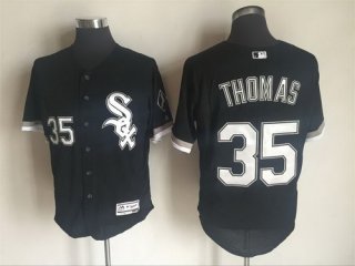 Men's Chicago White Sox #35 Frank Thomas Retired Black 2016 Flexbase Majestic Baseball Jersey