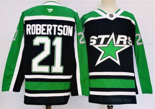 Men's Dallas Stars #21 Jason Robertson Black 2024-25 Reverse Retro Stitched Jersey