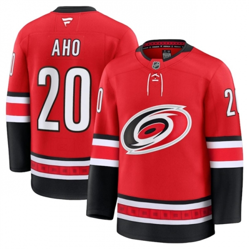 Men's Carolina Hurricanes #20 Sebastian Aho Red 2024-25 Alternate Stitched Hockey Jersey