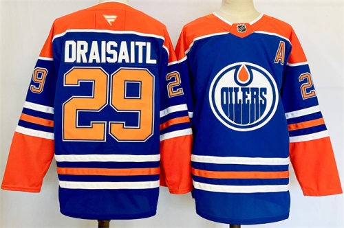 Men's Edmonton Oilers #29 Leon Draisaitl Royal 2024-25 Stitched Jersey