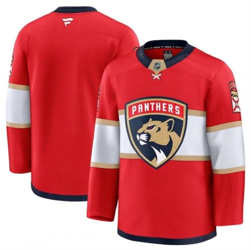 Men's Florida Panthers Blank Red 2024-25 Home Stitched Hockey Jersey