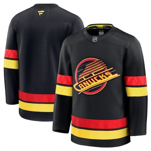 Men's Vancouver Canucks Blank Black 2024-25 Alternate Stitched Hockey Jersey