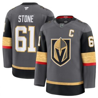 Men's Vegas Golden Knights #61 Mark Stone Grey 2024-25 Alternate Stitched Hockey Jersey