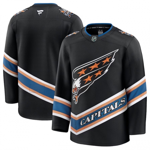 Men's Washington Capitals Blank Black 2024-25 Alternate Stitched Hockey Jersey