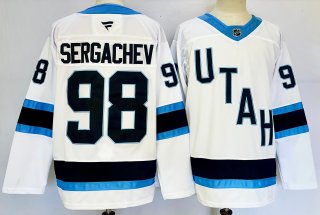 Men's Utah Hockey Club #98 Mikhail Sergachev White 2024-25 Stitched Jersey