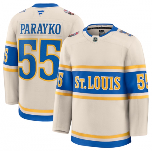 Men's St. Louis Blues #55 Colton Parayko Cream 2024-25 Winter Classic Stitched Hockey Jersey