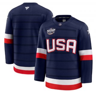 Men's USA Blank Navy 2025 4 Nations Face-Off Stitched Jersey