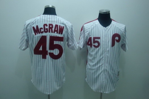 Philadelphia Phillies #45 Tug McGraw 1976 White Throwback Jersey