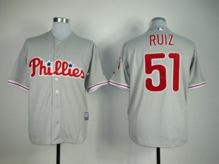 Philadelphia Phillies #51 Carlos Ruiz Gray Jersey