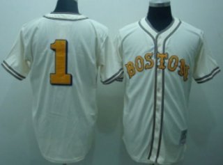 Boston Red Sox #1 Bobby Doerr Cream Throwback Jersey