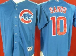 Chicago Cubs #10 Ron Santo Blue Jersey