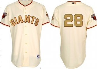 San Francisco Giants #28 Buster Posey Cream With Gold Jersey