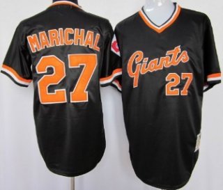 San Francisco Giants #27 Juan Marichal Black Throwback Jersey