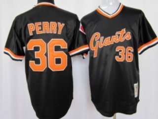 San Francisco Giants #36 Gaylord Perry Black Throwback Jersey