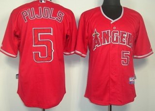 LA Angels of Anaheim #5 Albert Pujols Red Jersey