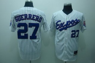 Montreal Expos #27 Vladimir Guerrero 1982 White Pinstripe Throwback Jersey