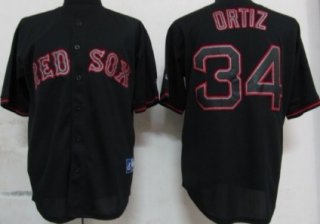 Boston Red Sox #34 David Ortiz Black Fashion Jersey