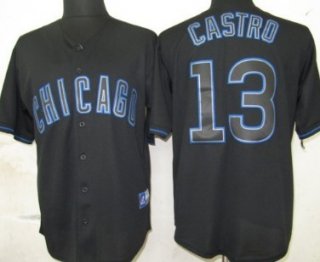 Chicago Cubs #13 Starlin Castro Black Fashion Jersey