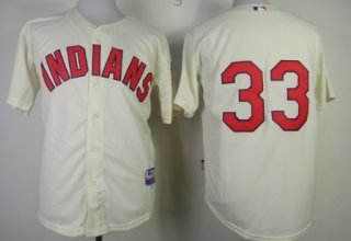 Cleveland Indians #33 Nick Swisher Cream Jersey