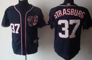 Washington Nationals #37 Stephen Strasburg Navy Blue Jersey