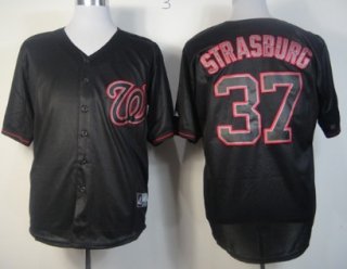 Washington Nationals #37 Stephen Strasburg Black Fashion Jersey