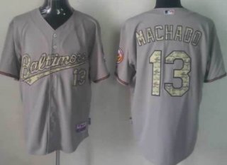 Baltimore Orioles #13 Manny Machado Gray With Camo Jersey