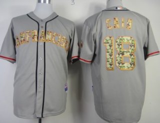 San Francisco Giants #18 Matt Cain Gray With Camo Jersey